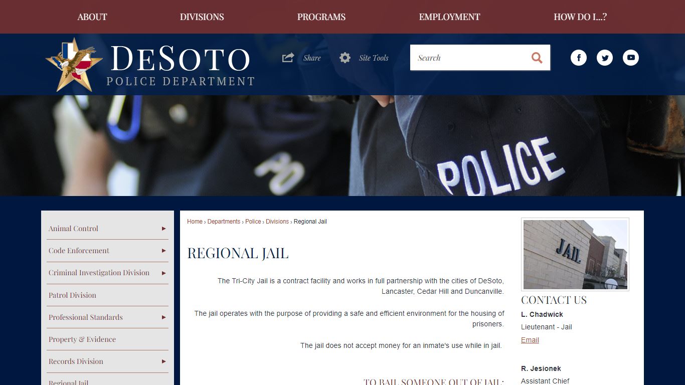 Regional Jail | DeSoto, TX - Official Website